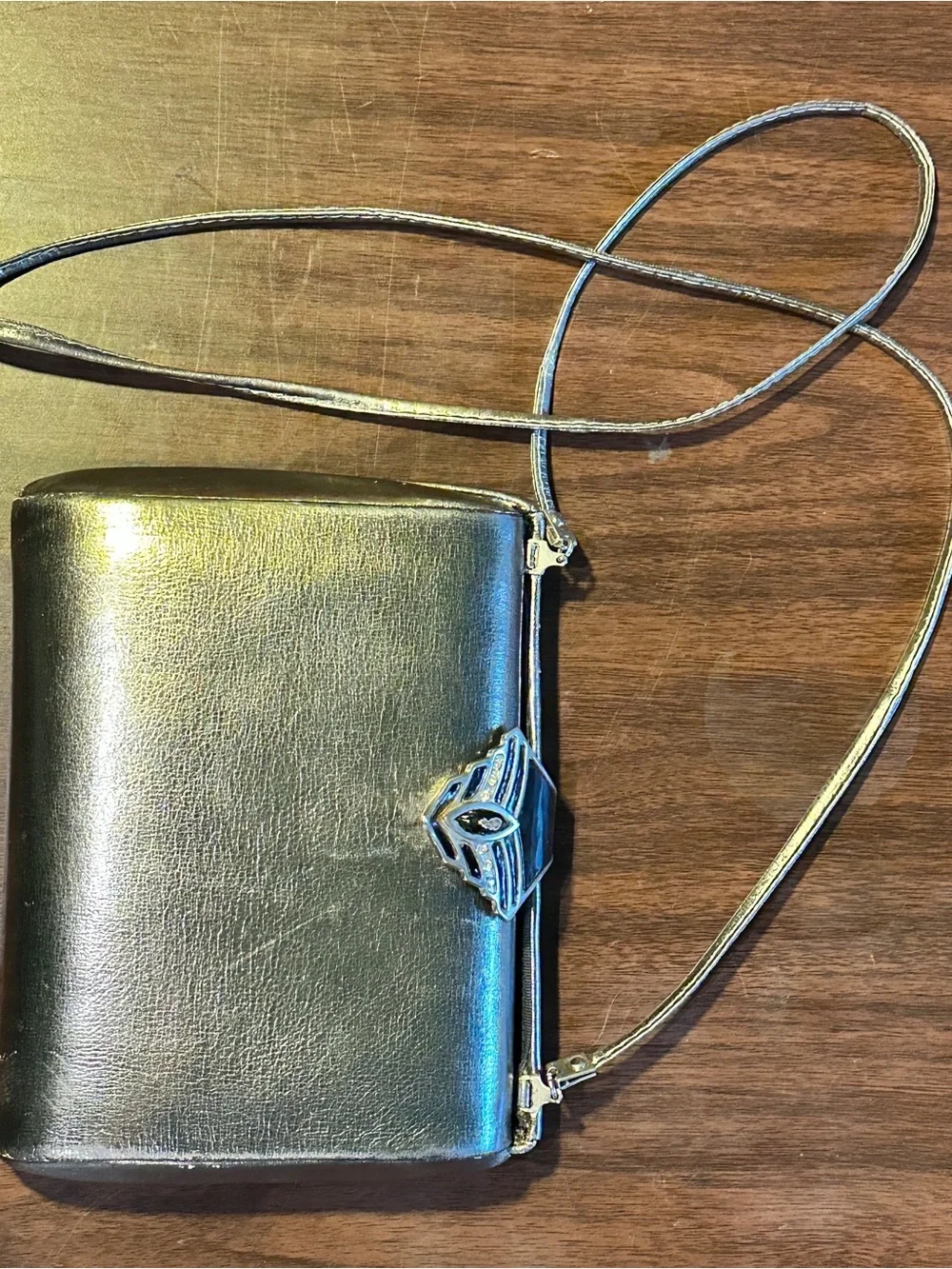 Saks Fifth Avenue Metallic Silver Wristlet Clutch
